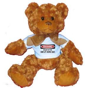  WARNING BEWARE OF THE STAY AT HOME DAD Plush Teddy Bear 
