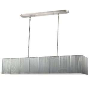  Casia Brushed Nickel w Silver Shade 48x9 5 Light Isalnd 