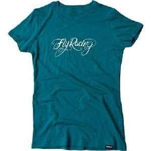  Fly Racing T Shirts Logo Womens Tee Teal Large 