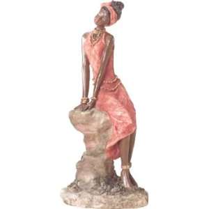  African Lady On Stone
