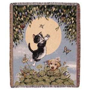   Good Times Cat & Dog Afghan Throw Blanket New Gift