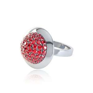  Stardust 2.65Ct Ruby 14mm Micro Pave Silver Ring 9.5 Jian 