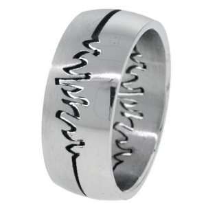  Tribal Flames Mens Stainless Steel Puzzle Ring   Size 11 