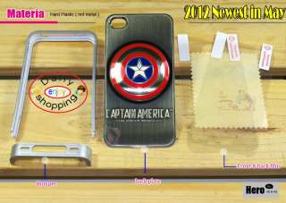 America Hero Captain Avenger Plastic Hard Case Cover For iPhone 4S 4G 