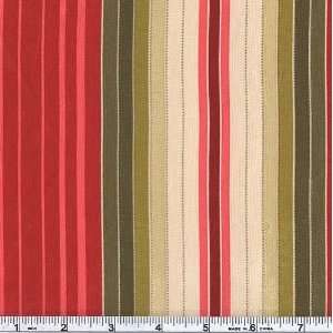  45 Wide Chateaux Rococo Stripe Red Fabric By The Yard 