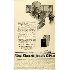  1920 Ad L S Starrett Athol Massachusetts Hack Saw Chart 