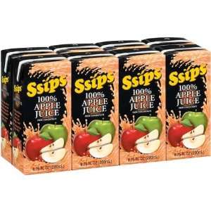  Ssips Aseptic Box Apple Juice 100% Juice 6.75 Oz   5 Pack 