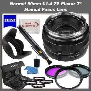 50mm f/1.4 ZE Planar T* Manual Focus Lens for Canon EOS Cameras + SSE 