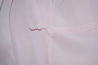 Vtg 1940s Pink Rayon Lace Blue Bow Trim Bias Cut Full Slip 42 L Pinked 