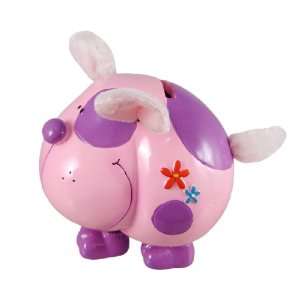  Pink / Purple Furry Ear Dog Coin Bank W/ Spring Legs Toys 