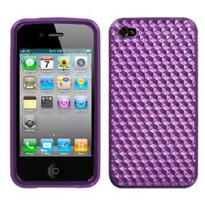  Apple Iphone 4, Purple Cube (Silver) Candy Skin Cover 