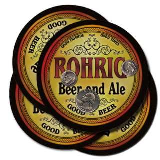 Rohrig s Beer & Ale Coasters   4 pak  