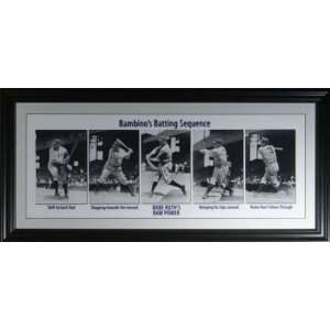  Babe Ruth Photo Collage   Framed Batting Sequence   Framed 