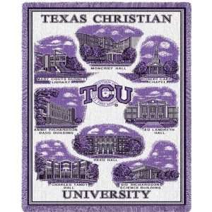  Fine Art Tapestry Texas Christian Univ Collage Throw 