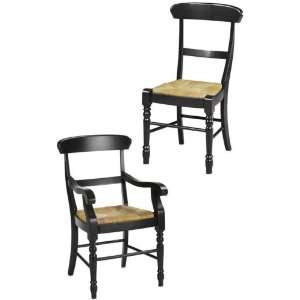  Concord Dining Chairs Rush Set Black