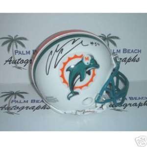 Channing Crowder signed Miami Dolphins Mini Helmet