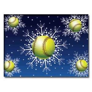 Fastpitch Snowflake Greeting Cards Gifts 5 X 7 , 10 Cards Envelopes