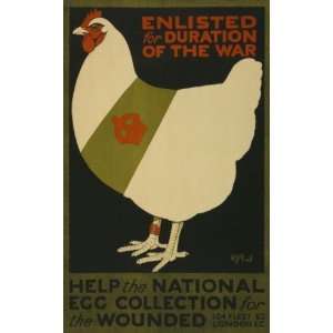  World War I Poster   Enlisted for duration of the war 