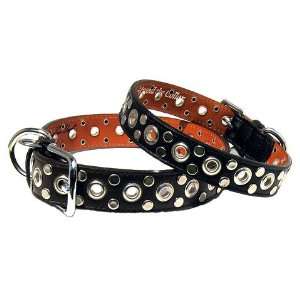  Eyelet & Stud Leather Dog Collar  8 colors