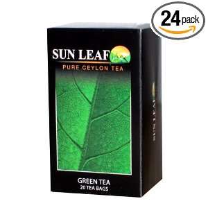 Sun Leaf Green Tea, 20 Count Sachet Tea Bags (Pack of 24)  
