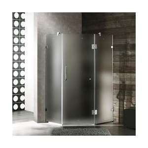   Angle 36 x 36 Frosted Glass Shower Enclosure Right Side Door Chrome