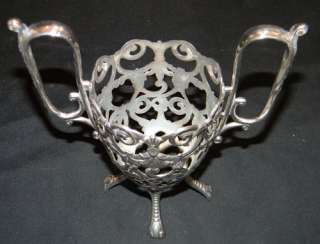 ANTIQUE 1890 RUBY GLASS CELERY VASE SILVER PLATE HOLDER  