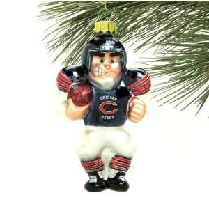  Chicago Bears Angry Football Player Glass Ornament Sports 