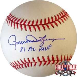 Rollie Fingers Autographed/Hand Signed Official MLB Baseball with 81 