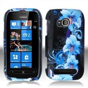  Nokia 710 Lumia (T Mobile) Blue Flower Case Cover 