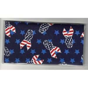  Checkbook Cover Patriotic Support Our Troops Ribbon 