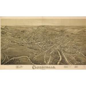    1890 Carbondale Pennsylvania, Birds Eye Map