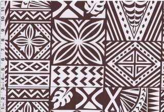 Samoan Brown Tattoo Poly Cotton Fabric Print 60  