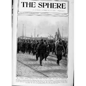  1916 RUSSIAN SOLDIERS MARCHING MARSEILLES FRANCE WAR