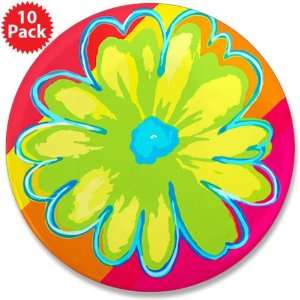  3.5 Button (10 Pack) Daisy Vivid Stripes 