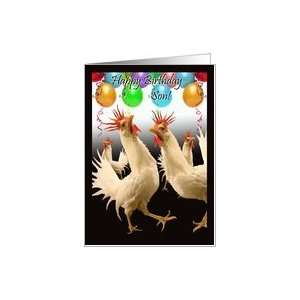  Birthday for Son, Crazy Chicken Dance Card Toys & Games