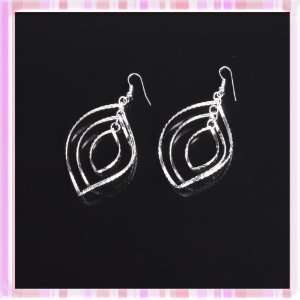   Irregular Decorative Patterns Ring Silver Plated Metal Earrings P1063