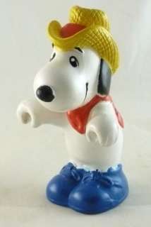 Vintage Snoopy Mini PVC Figurine Cowboy Hat Bandana Western  