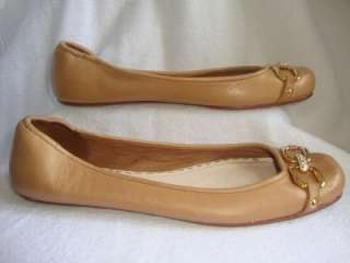   Gold Coach Pollie Soft Leather Ballet Flats Shoes Sz 7.5  2010  