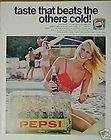 1968 pepsi cola girl beach swim suit ice soda pop