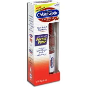  Chloraseptic Pocket Pump Sore Throat Spray Cherry .67 oz 