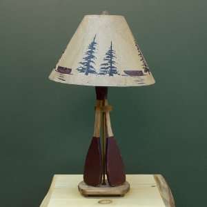  Wooden 2 Paddle Table Lamp
