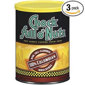 Chock Full O Nuts Coffee, Colombian, 10.30 Ounce (Pack of 3)  