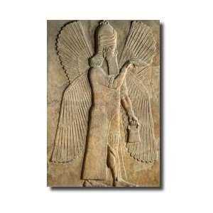  Frieze Depicting A Winged Spirit A Sargon Or Priest 