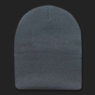   Gray Beanie Hat Skull Snowboard Winter Warm Knit Hats Cuffless Beanies