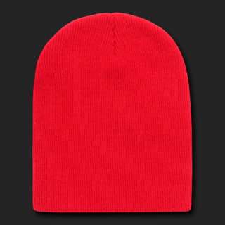 Red Beanie Hat Cap Skull Ski Snowboard Winter Warm Knit Hats Cuffless 