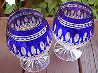 Waterford CLARENDON COBALT BLUE BRANDY SNIFTER GLASSES  