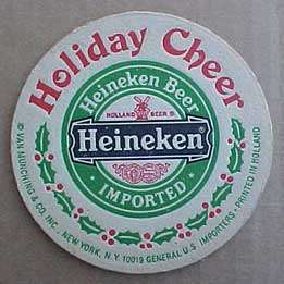 HEINEKEN BEER, HOLIDAY CHEER, Old Xmas Coaster, HOLLAND  