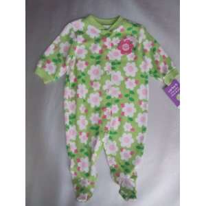   Knit Green Floral Easy Entry Footed Sleep & Play (9 Months) Baby