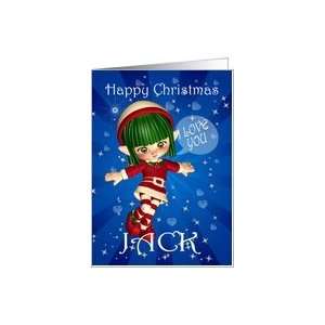  Happy Christmas Elf saying I love you Card Health 