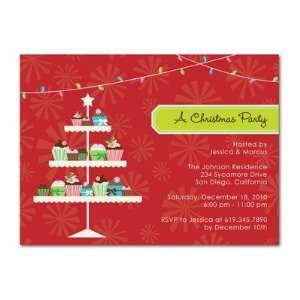  Holiday Party Invitations   Christmas Cupcakes By Umbrella 